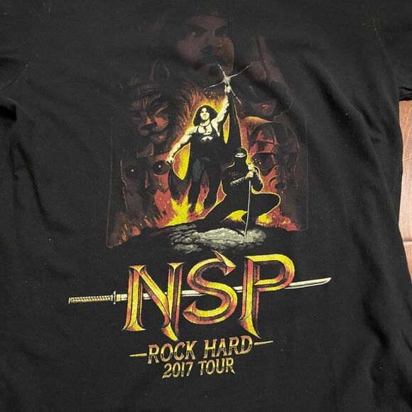 Canvas NSP Rock Hard Tour 2017 Concert Band Black Tee Cotton Unisex Size Small - Picture 2 of 8